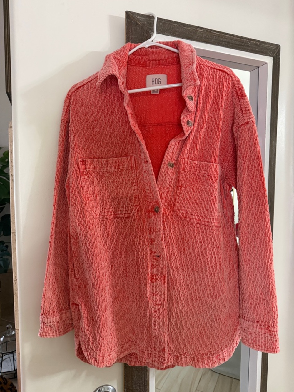 BDG Coral Knit Button-Up Overshirt